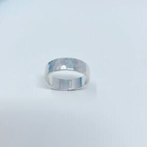 925 Men's Sterling Silver Hammered Wide Wedding Band Ring Size 13